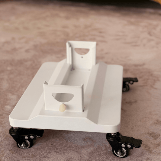 Pro Wheeled Stand showing the adjustable panel mounting brackets