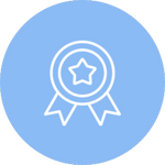 Award badge with star.
