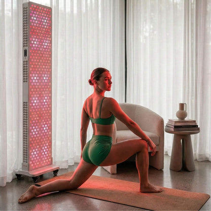 A woman doing yoga using Pro Panel Elite