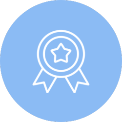 Award badge with star.